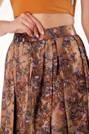 Salmon Pleated zipper mini skirt 80673