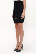 Black Belted  high waist  skirt  80697