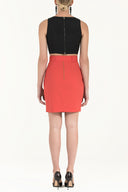 Red Belted  high waist  skirt  80697