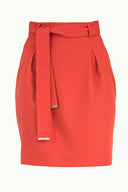 Red Belted  high waist  skirt  80697
