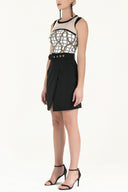 Black High waist  wrap-over  skirt  80699