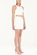 Ecru Slim fit mini skirt 80701