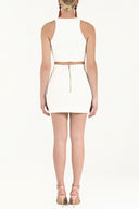 Ecru Slim fit mini skirt 80701