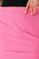 Pink Ruffled shirred mini skirt 80711