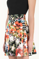 Black Printed flared skirt 80718