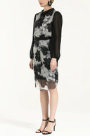 Black Pleated Printed skirt 80731