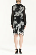 Black Pleated Printed skirt 80731