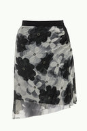 Black Pleated Printed skirt 80731