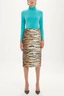 Beige Printed midi Slim-fit skirt  80745