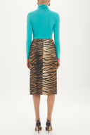 Beige Printed midi Slim-fit skirt  80745
