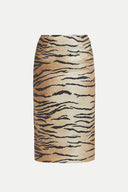 Beige Printed midi Slim-fit skirt  80745