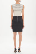 Black Slim fit  satin  skirt  80747