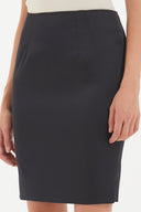 Black Slim fit  satin  skirt  80747