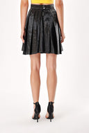 Black High waist plated skirt 80760