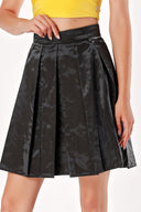 Black High waist plated skirt 80760