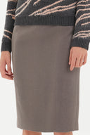 Light Brown Pencil skirt with foil print 80765