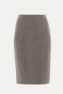 Light Brown Pencil skirt with foil print 80765