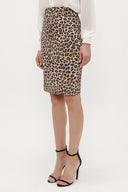 Pars Leather  belted  Printed Slim-fit  skirt  80767