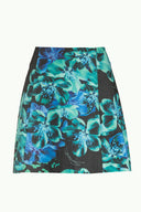 Exotic Flowers Lycra bell  skirt  80776