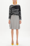 Gray Gem belted ruffled skirt  80790