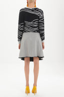 Gray Gem belted ruffled skirt  80790