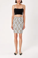 Rings And Chain Patterned pensil skirt 80791
