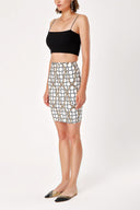 Rings And Chain Patterned pensil skirt 80791