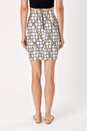 Rings And Chain Patterned pensil skirt 80791