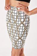 Rings And Chain Patterned pensil skirt 80791