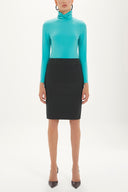 Black Printed Slim-fit  skirt  80800