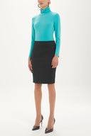 Black Printed Slim-fit  skirt  80800