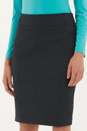 Black Printed Slim-fit  skirt  80800