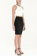 Black Side tassel  Slim-fit  skirt  80810