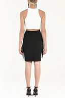 Black Side tassel  Slim-fit  skirt  80810