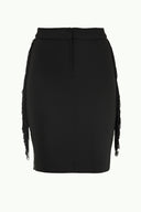 Black Side tassel  Slim-fit  skirt  80810