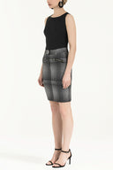 Black Zipped Printed skirt 80815