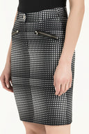 Black Zipped Printed skirt 80815