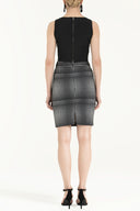 Black Zipped Printed skirt 80815