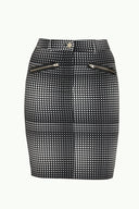 Black Zipped Printed skirt 80815