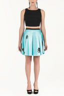Turquoise Rose Printed ruffled skirt 80837