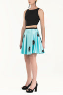 Turquoise Rose Printed ruffled skirt 80837