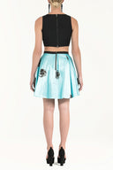 Turquoise Rose Printed ruffled skirt 80837