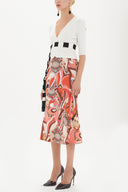 Patterned Elastic waist printed skirt 80855