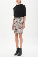 Black Printed, five-pocket skirt 80857