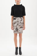 Black Printed, five-pocket skirt 80857