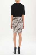 Black Printed, five-pocket skirt 80857