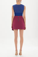 Fuchsia Asymmetric cut belted skirt 80862