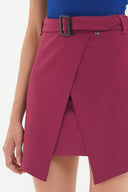 Fuchsia Asymmetric cut belted skirt 80862