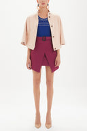 Fuchsia Asymmetric cut belted skirt 80862