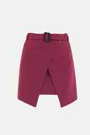 Fuchsia Asymmetric cut belted skirt 80862